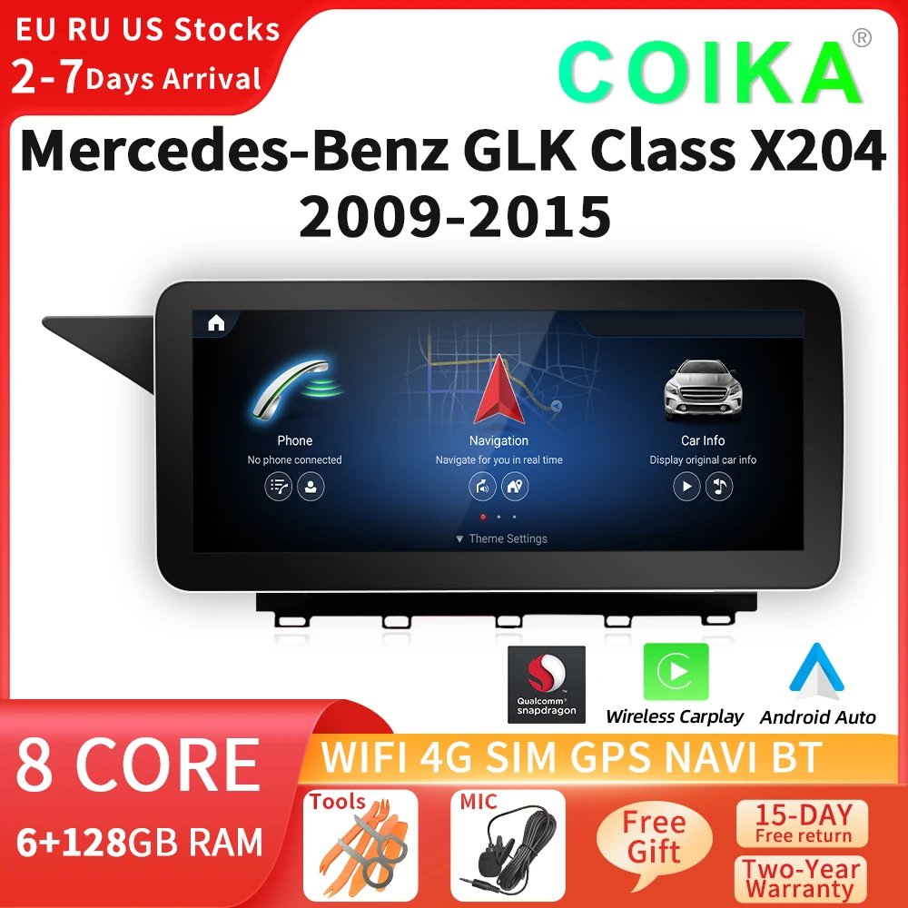 

Автомобильная Мультимедийная система GLK X204, Android 13, GPS навигация, радио, Wi-Fi, SIM, Carplay, радио, стерео, 10,25