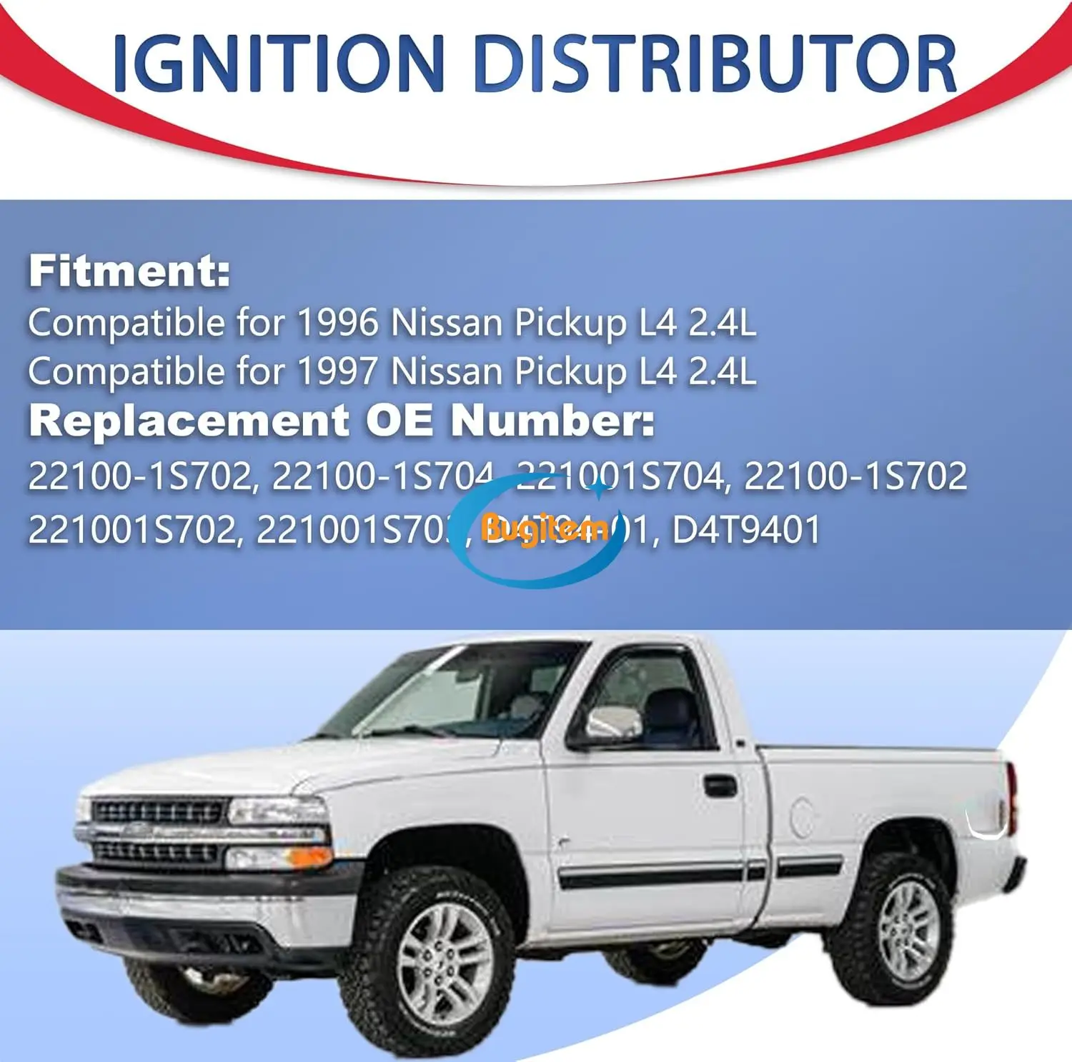 Ignition Distributor Assembly W/Cap & Rotor For 1996-1997 Nissan Pickup Truck 2.4L 22100-1S702 22100-1S704 221001S703 D4T94-01
