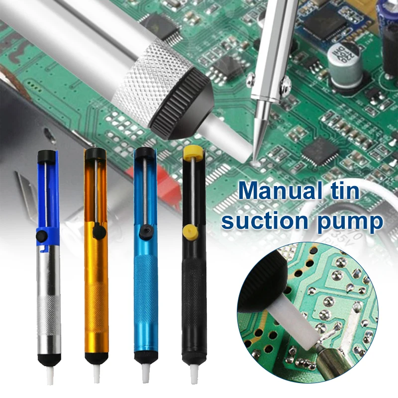 

Aluminum Metal Desoldering Pump Suction Tin Gun Soldering Sucker Pen Removal Vacuum Soldering Iron Desolder Hand Welding Tools
