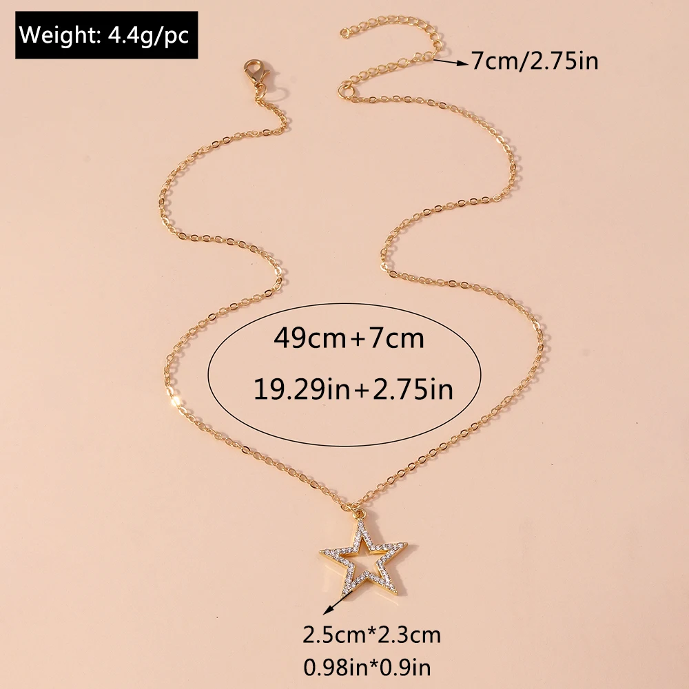 Aihua Mode Frauen Kristall Zirkon Cresent Mond Anhänger Halskette für Mädchen Partei Schmuck Einfache Ins Schlüsselbein Kette Halskette – Detail 12