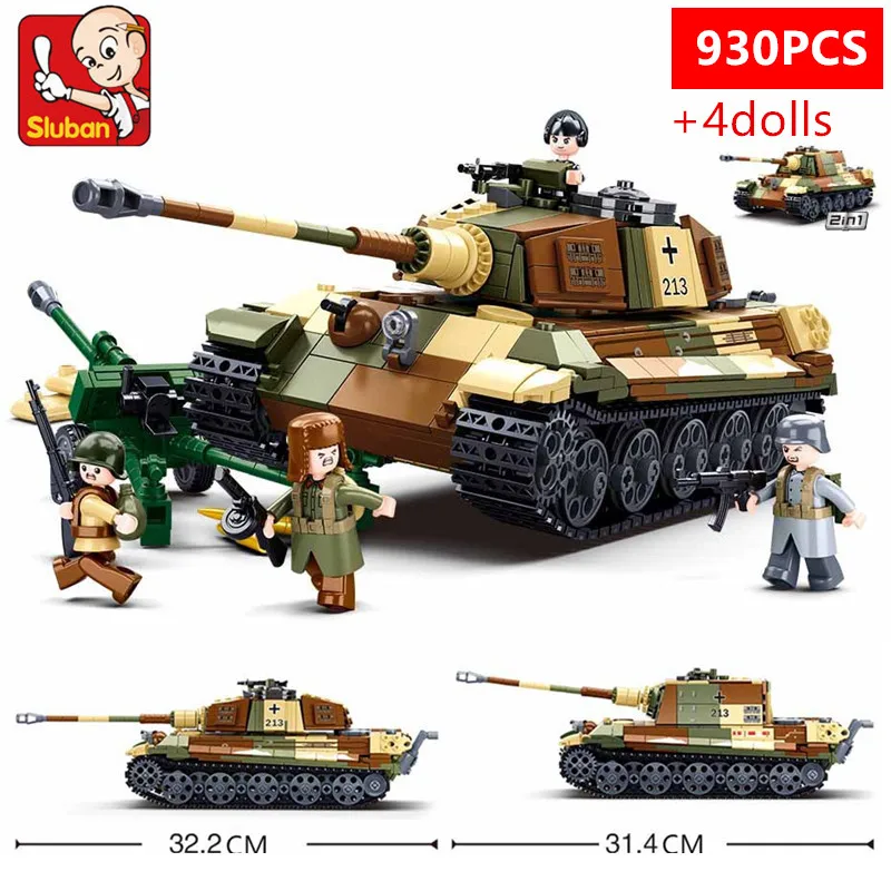 Military Challenger Leopard Panther Heavy Main Battle Tank Soldier Building Blocks Plastic Model Bricks Army Toys for Children