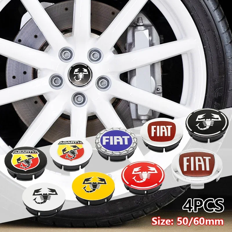 Wheel Center Caps 4pcs 50mm 60mm car emblem Wheel Center Hub Cap For FIAT 500