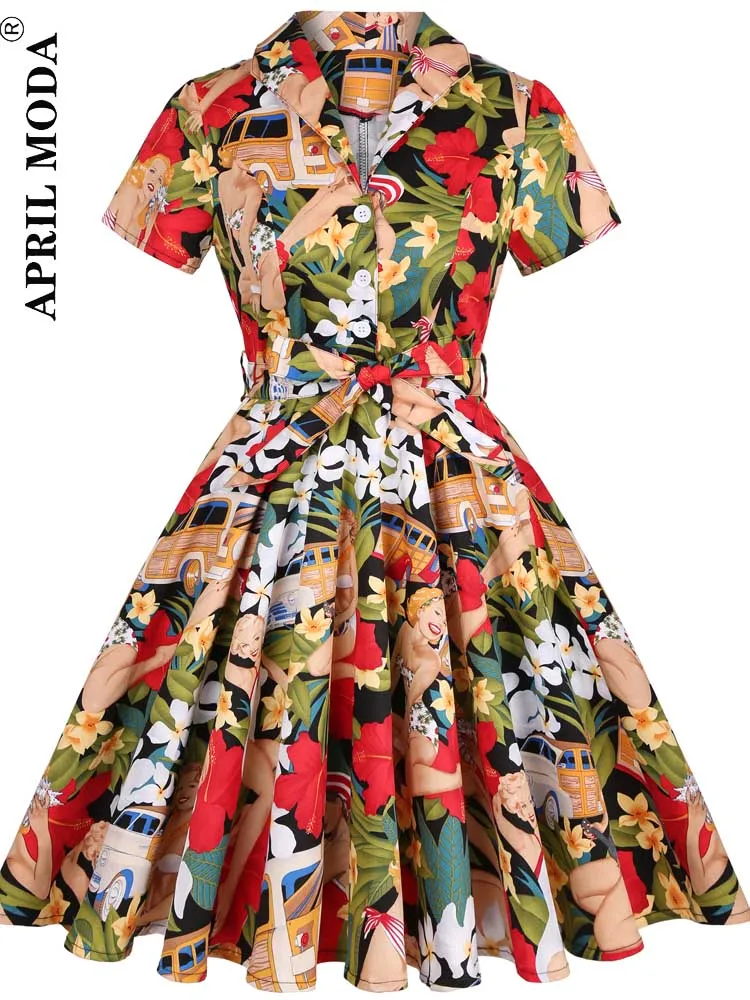2026 Parrot Bird Print Summer Women Vintage Dress Casual Green Retro Pin UP  Pinup Party Robe Rockabilly 50s 60s Swing Sundress - AliExpress 200000345