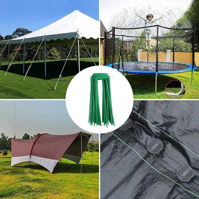 Wholesale U-Shaped Garden Pins Landscape Staples Stakes Staples Heavy Duty Yard Lawn Tent Stake Securing Pegs Spike Fence Stake 6