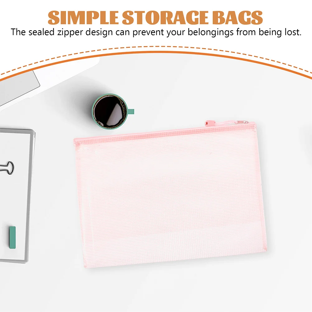 파일 파우치 문서 지퍼 메쉬 디자인 파우치, 종이 가방, 플라스틱 파일 가방, 여행, 5 개
