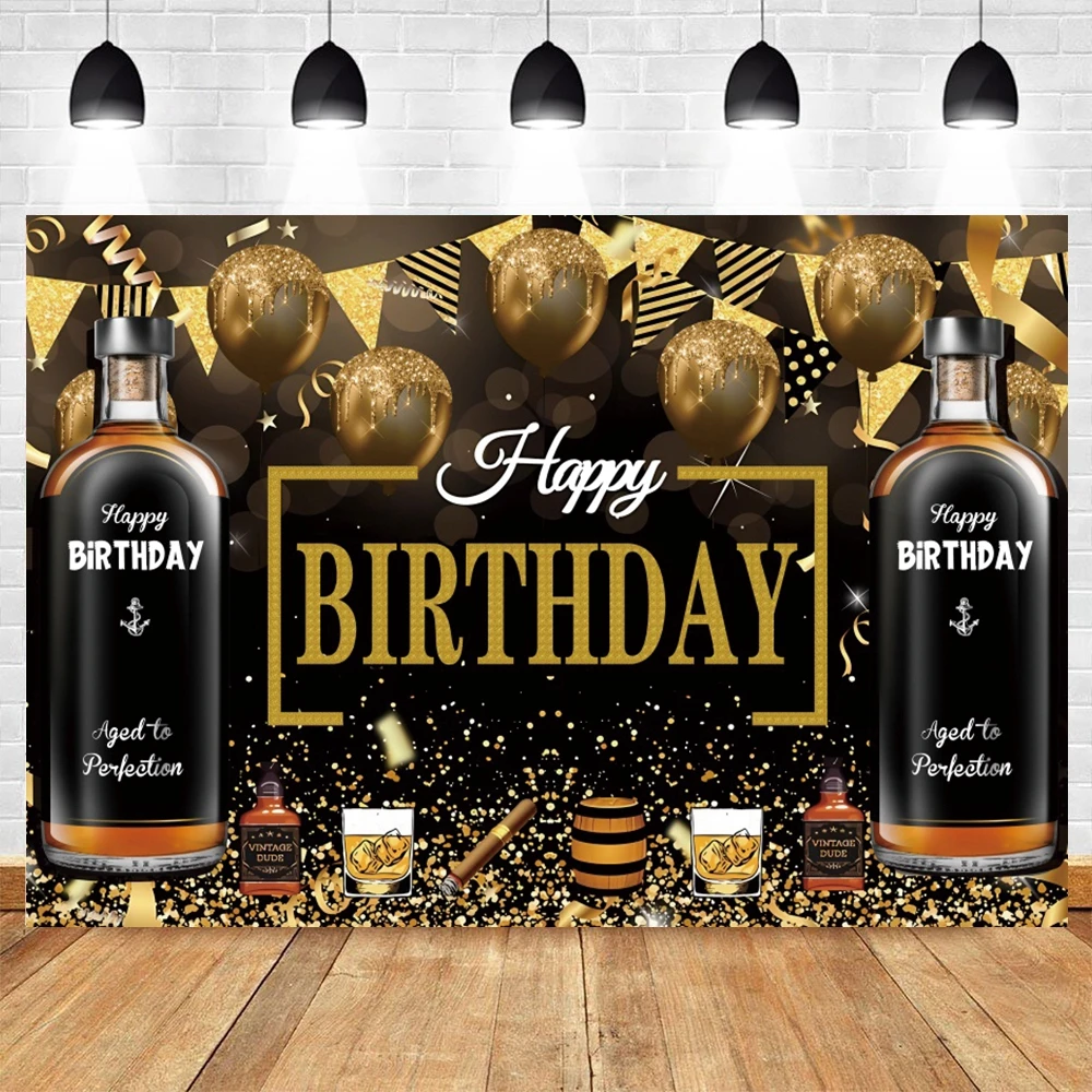 사진 촬영용 블랙 골드 옥토버 페스트 테마 파티 배경, 위스키 응원 및 맥주 생일 축하 배경, 사진 스튜디오 소품