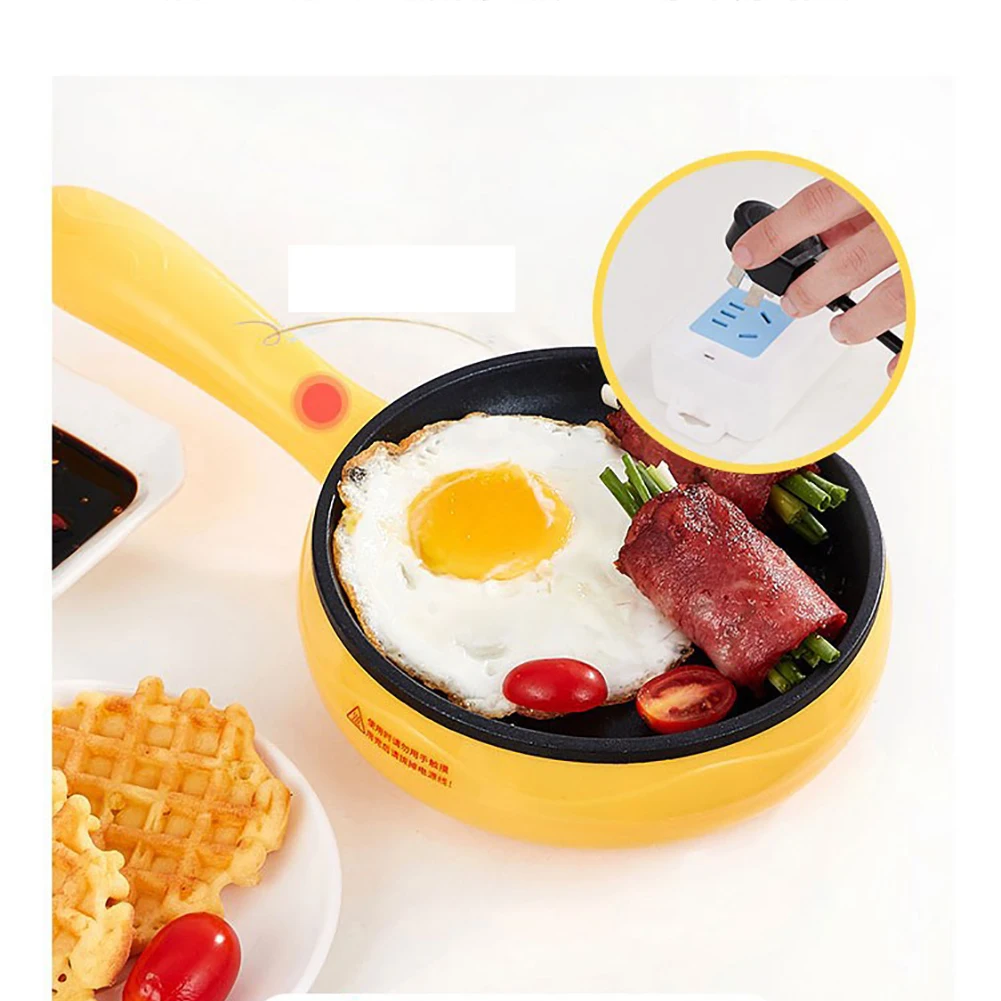 220VElectricSkilletNonStickMiniFryingPanPortablePersonalHot