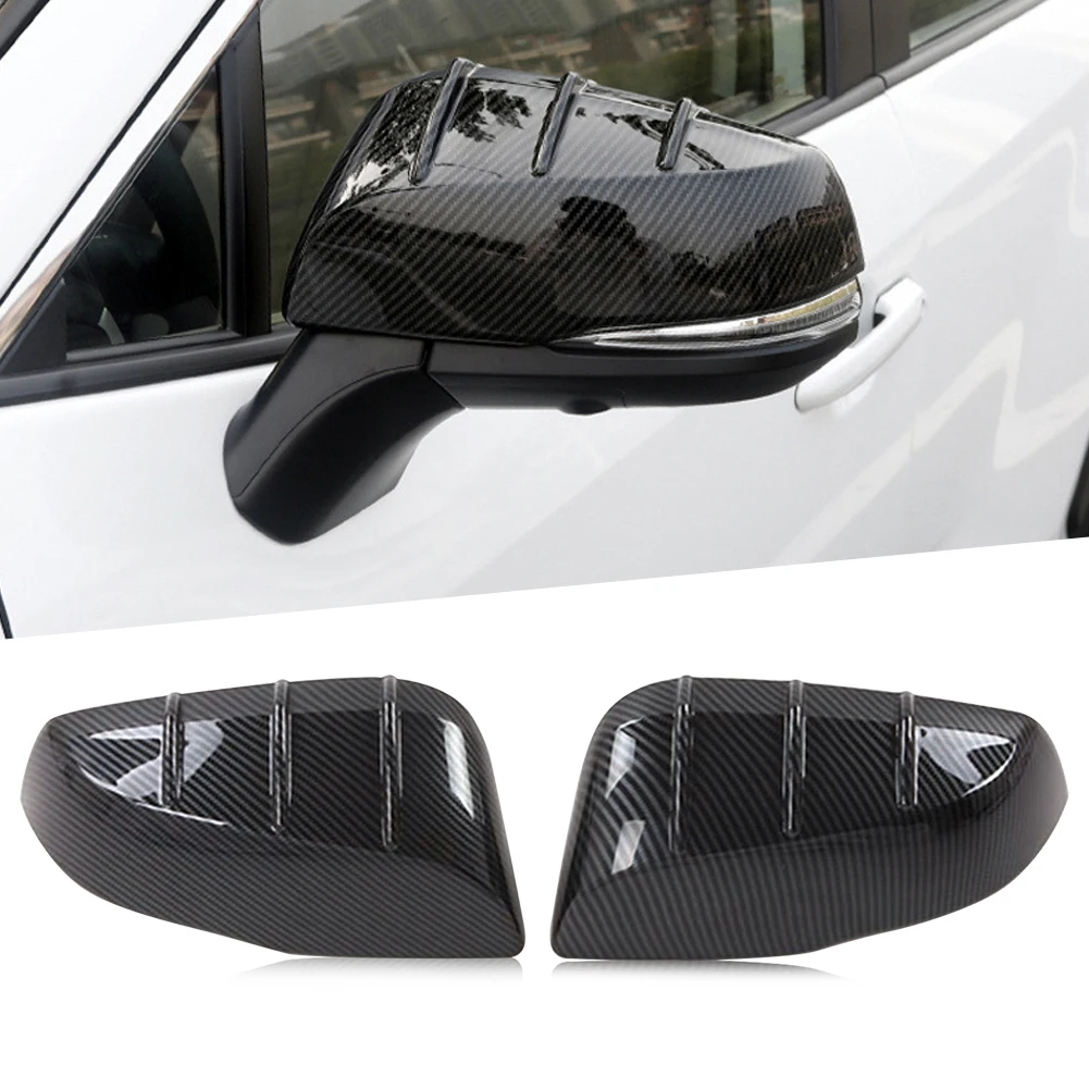 

2Pcs Car Front Left Right Exterior Side Door Rear View Mirror Cover Trim Cap Carbon Fiber Style Fit For Toyota Tacoma 2016-2021