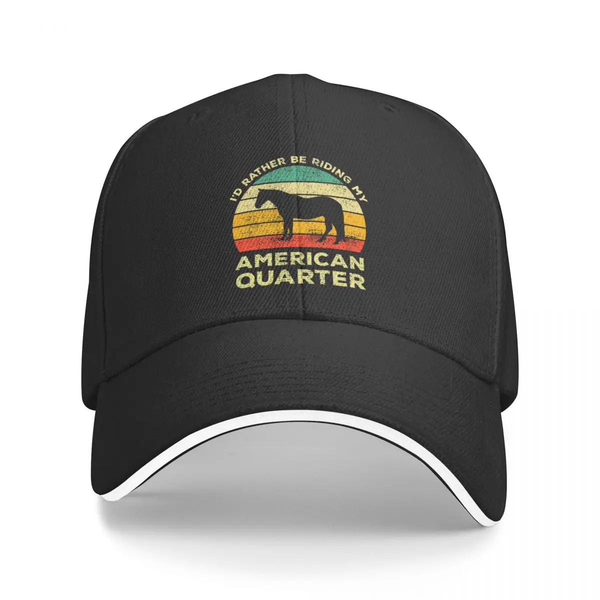 

I’d Rather Be Riding My American Quarter Vintage Gift For American Quarter Horse Owners Baseball Cap Anime Women's Hats Men's