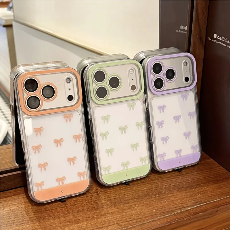 Luminous Flashing Bowknot Phone Case - Shockproof and Color-Changing