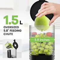 Juicer, 350W Slow Cold Press Juicer with 5.8" Extra-Large Feeding Chute, Juicer Machines for Whole Fruits and Vegeta 2