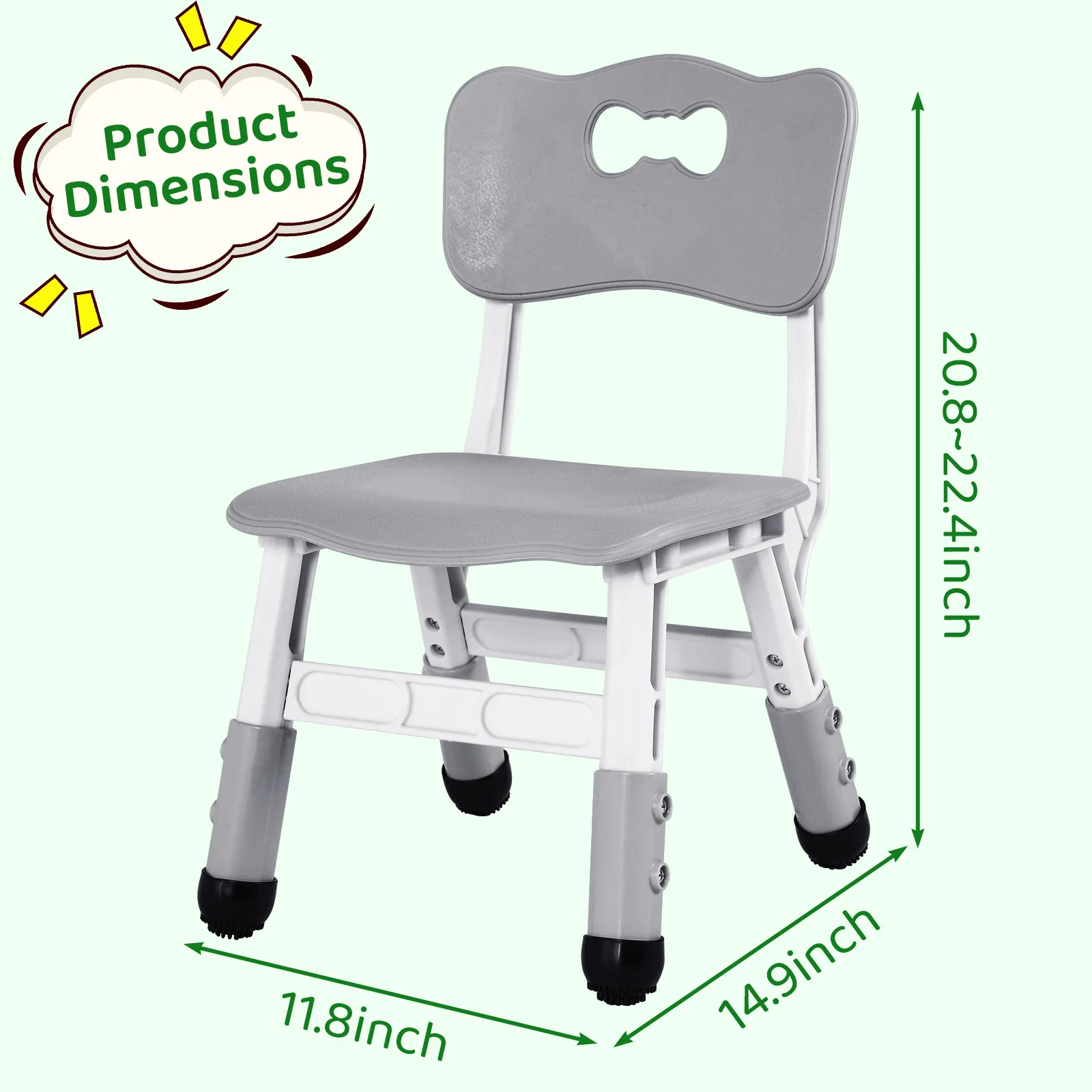 2Pcs Stackable School Chairs Kids Chairs Toddler Chair Height Adjustable Stools Ottomans