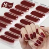 Harunoura Red Series Semi Cured Gel Nail Strips Maroon Gel Polish Nail Stickers Waterproof Long Lasting Stickers for Nails Decor 1