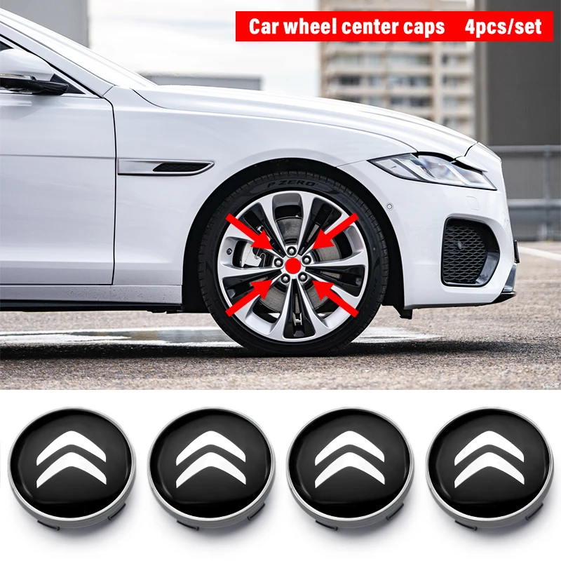 4pcs Car Wheel Rim Center Hubcaps Stickers Auto Badge Hub Cover Decals