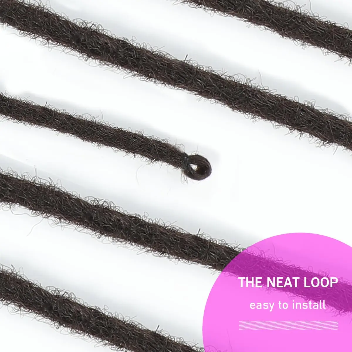 24 Inch Dreadlock Extensions 0.6 cm Width 20 Strands-Natural Black,Soft Hippie SE Dreads Synthetic Loc Extensions for Women 3