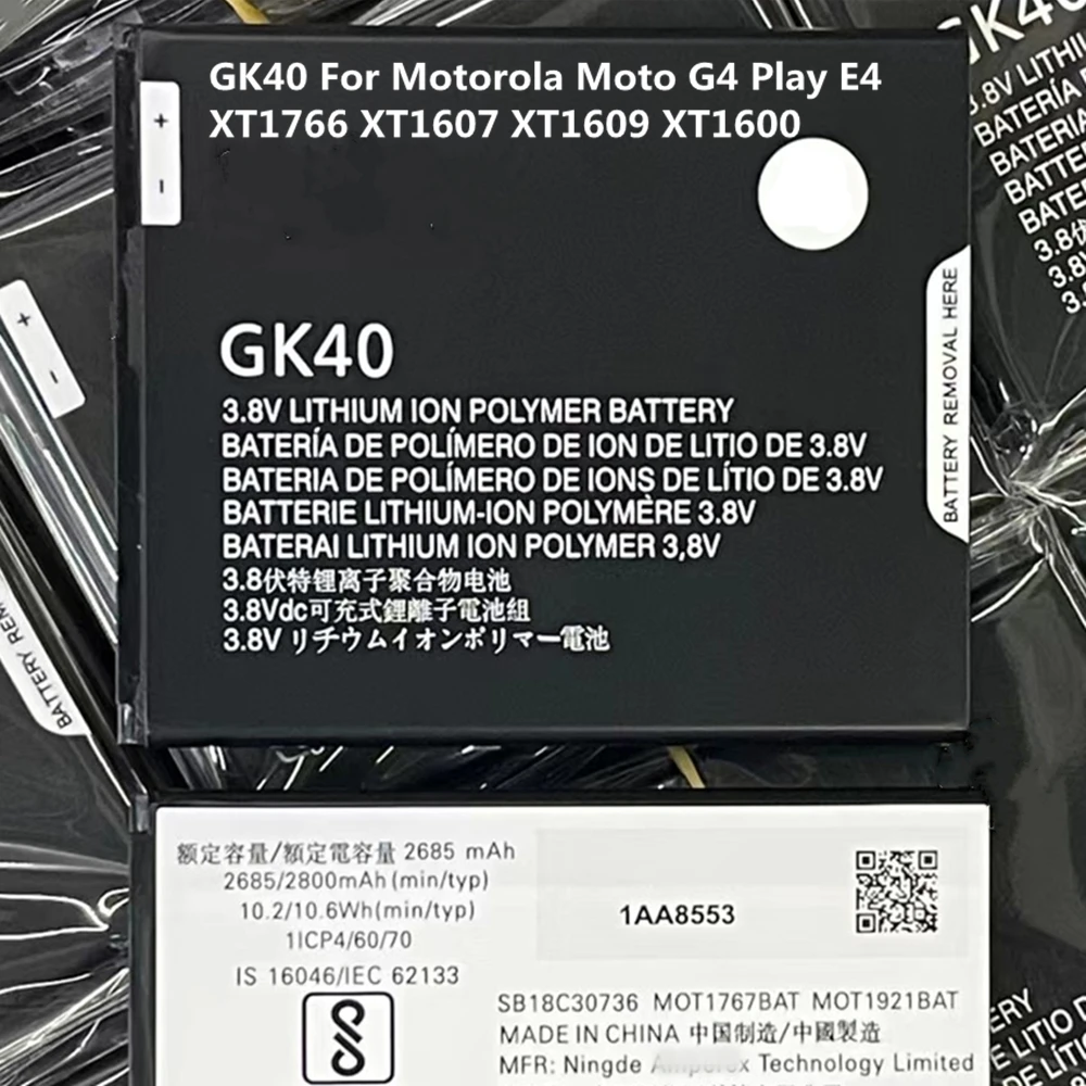 

Original Quality GK40 2800mah Battery For Motorola Moto G4 Play G5 Play E4 XT1766 XT1607 XT1609 XT1600 Cell Phone Batteria