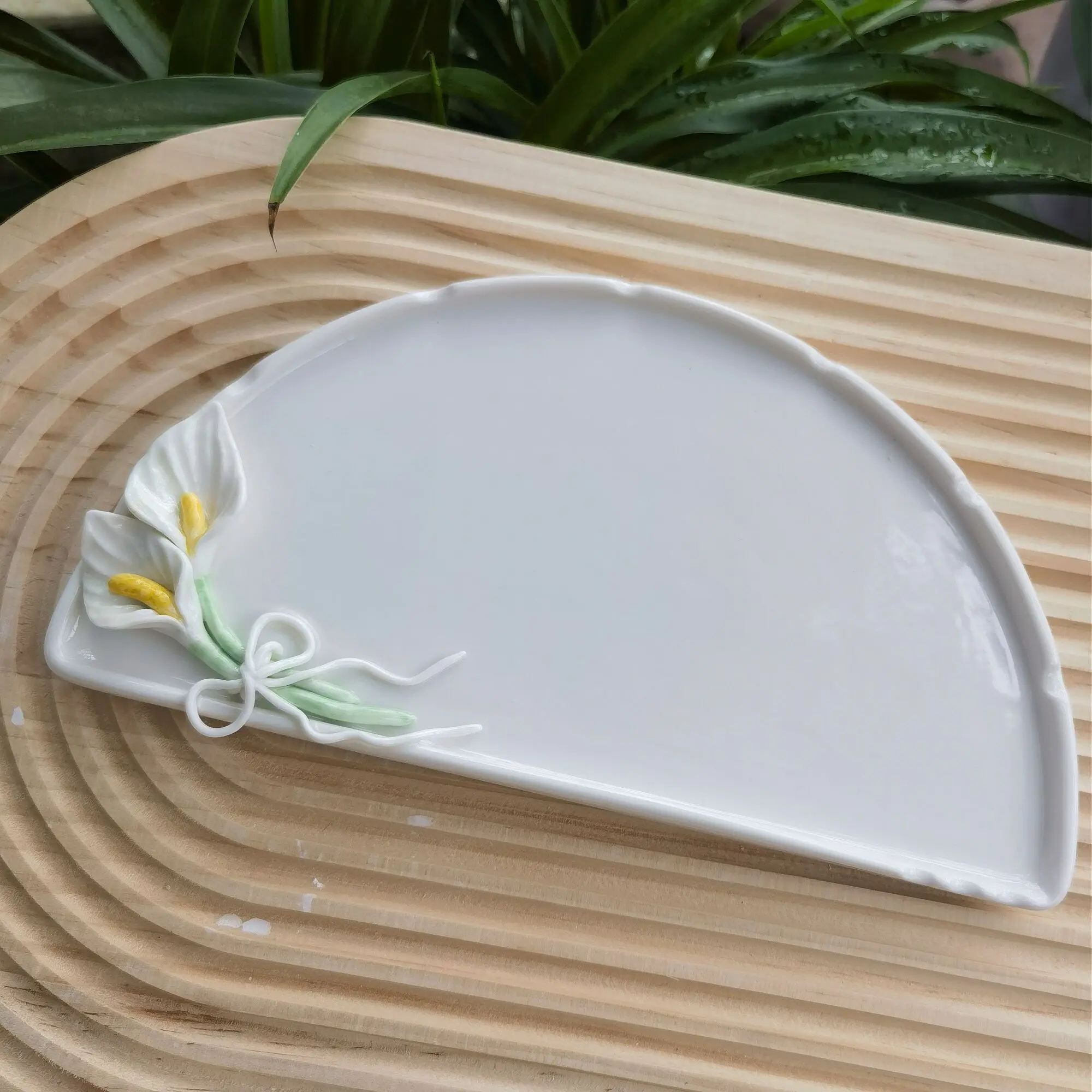 세라믹 수채화 그림 팔레트, 미술 용품, 흰색 팜 부케 스타일