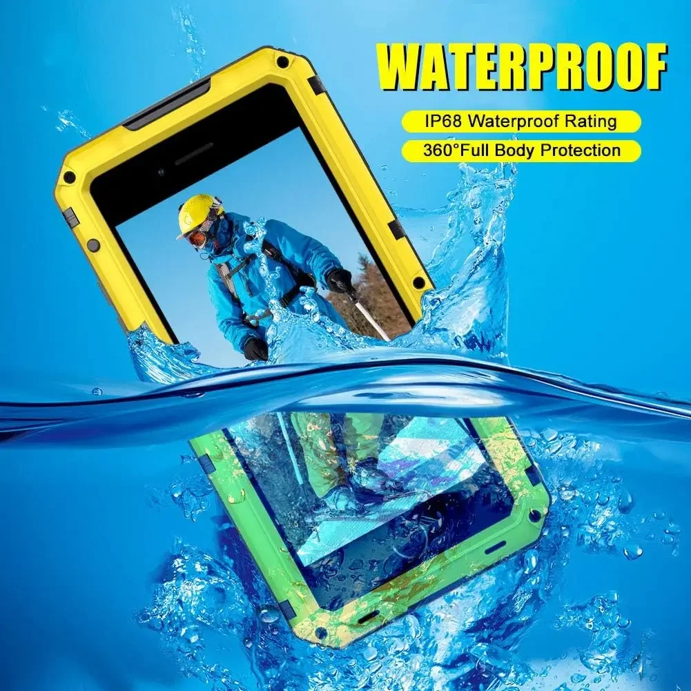 The IP68 waterproof aluminum metal case is suitable for the iPhone X XS Max XR 8 7 Plus heavy military armored shock-proof cover