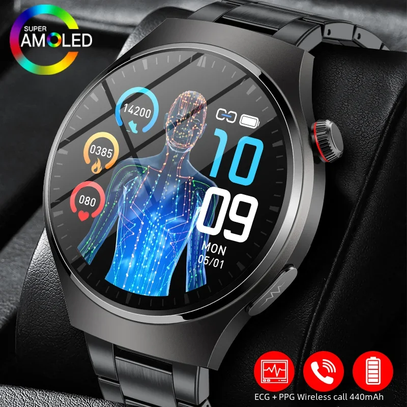 2023 Trattamento Laser Tre High Smart Watch Men Ecg Ppg Temperatura Corporea Blood Sugar Health Tracker Bluetooth Call Smartwatch
