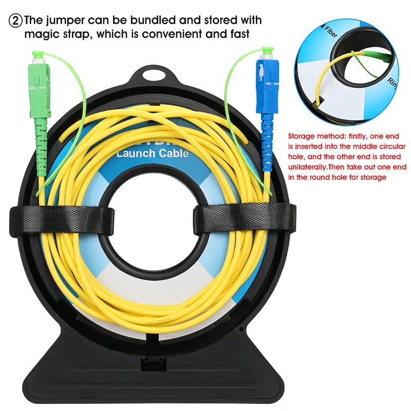 SC/APC-SC/UPC OTDR Launch Cable 150M~2KM(Optional) Single Mode OTDR Test Extension Cord OTDR Dead Zone Eliminator Fiber Ring