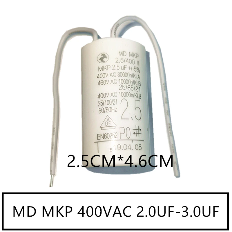 Newly imported German MD MKP 400V 2.5 UF 1UF 1.5 UF 2UF 3UF 4UF 5UF 7UF 400VAC motor operating capacitor 460V 10pcs 100% new imported original fjp13009h2tu fjp13009h2 e13009 2 j13009 2 to 220 switching transistor 12a 400v