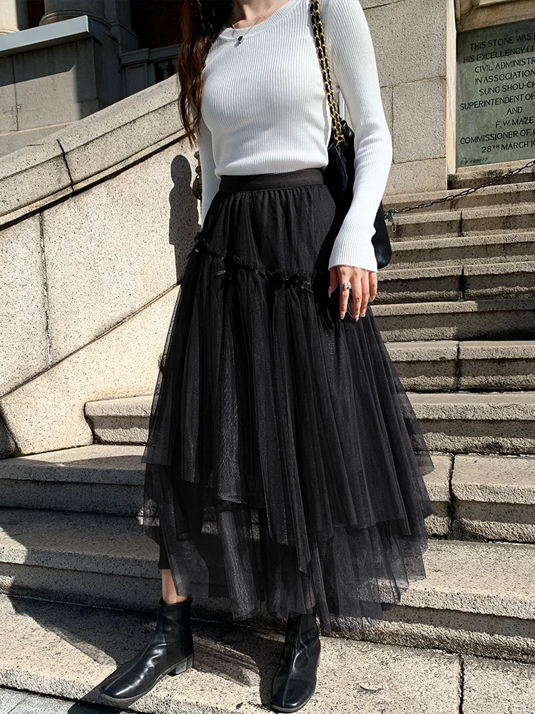 Limi feu 22AA Wrinkles Tulle 抜け出さ Skirt チュール