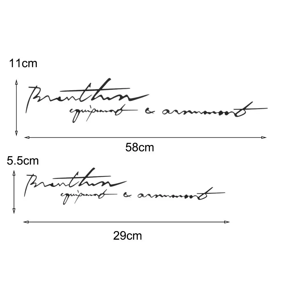 Personality English Letter Signature Car Stickers Vinyl Decal Waterproof Accessories