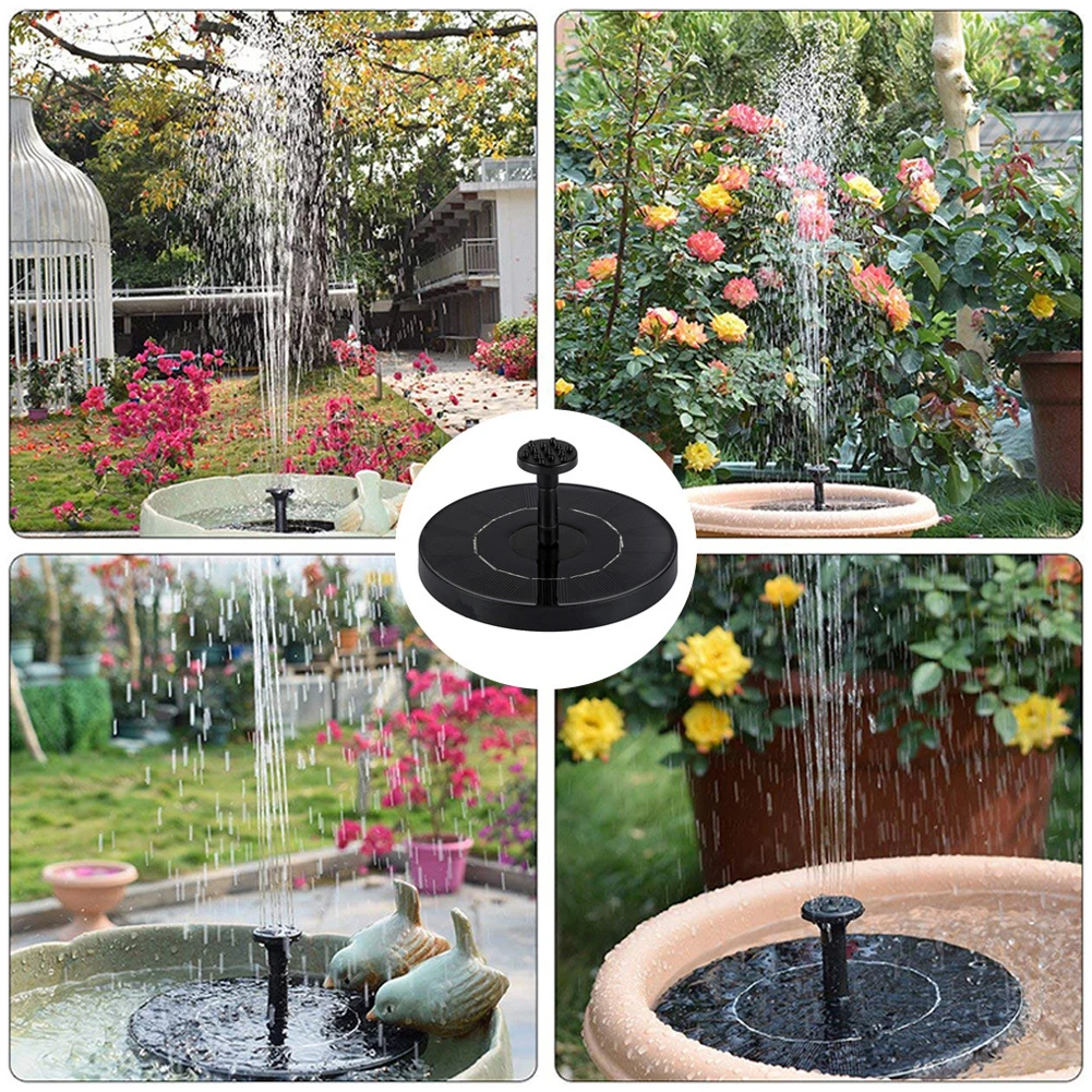 Solar Fountain with 8 Nozzles Free-Standing Floating Style Fountain for Outdoor Garden Pond Pool