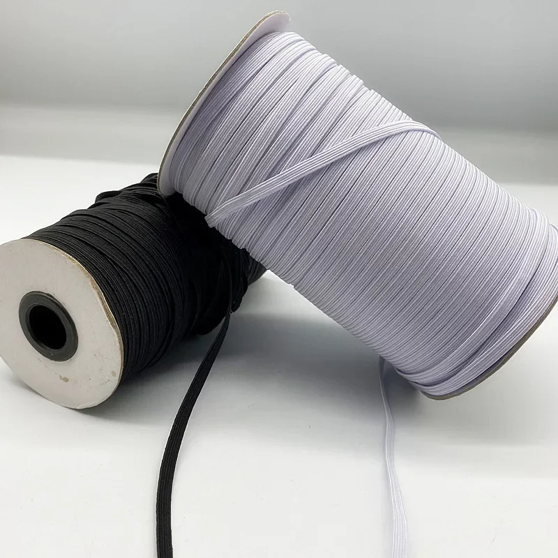 Trimming Shop 9mm Large Blanc Élastique Ruban Pour La Couture Et Loisirs Créatifs - Bobine De Élastique Plat Bande Pour Tissu - Élastique Cordon Pour Jupes Et Pantalons Ceintures - Blanc, 10