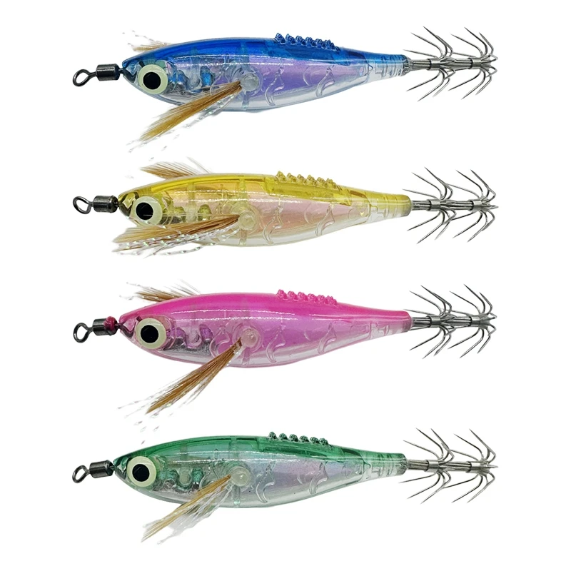 1/3pcs Webfoot Octopus Egi Squid Bait Luminous Horizontal Egi Fishing Lure Cuttlefish Wood Shrimp Octopus Bait 문어에기