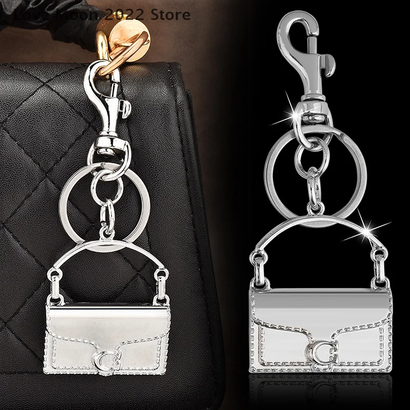 트렌디 한 절묘한 미니 핸드백 모양 키 체인 펜던트 여성을위한 악세사리 금속 ..