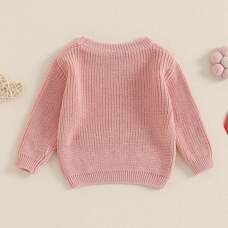 Focus norm 0-3y schöne Mädchen Herbst Winter Pullover Langarm Rundhals ausschnitt Bowknot Stickerei Strick pullover Tops – Detail 6