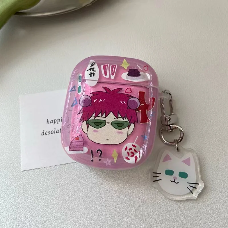 Anime Saiki Kusuo-Themed Bluetooth Earbuds Protective Case