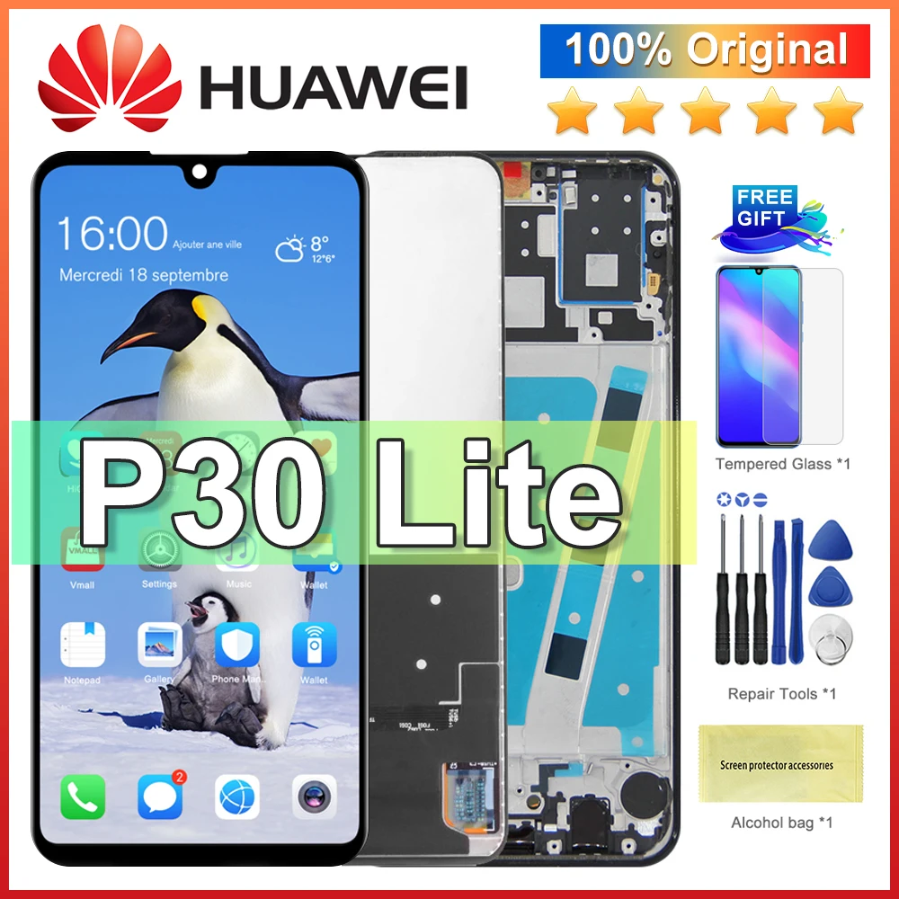 Écran LCD De Rechange Pour Huawei P30 Lite - 6,15 Pouces - Compatible MAR-AL00/TL00/LX2 - Avec Outils De Réparation