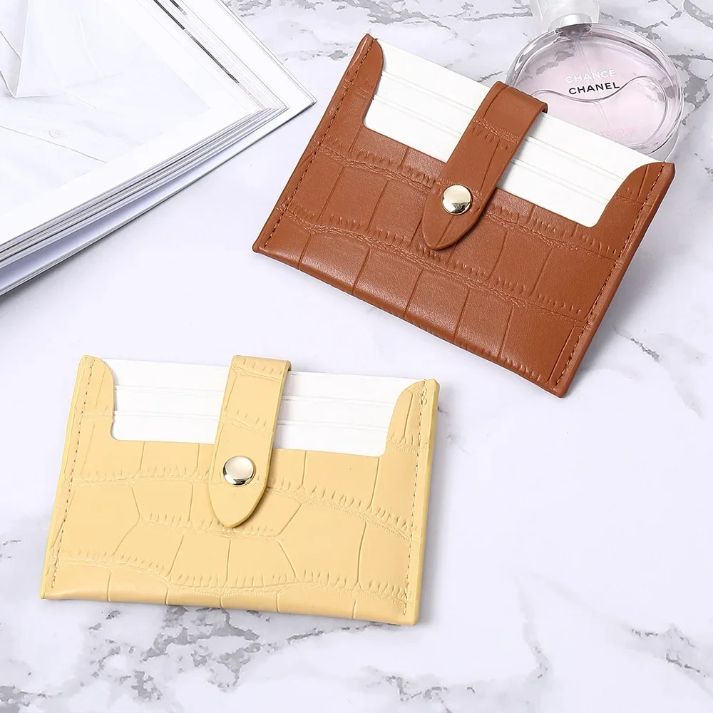 

New Small Mini Travel Card Holder Unisex Wallet Leather Credit Card Id Card Cover Protable Container Purse Women Men