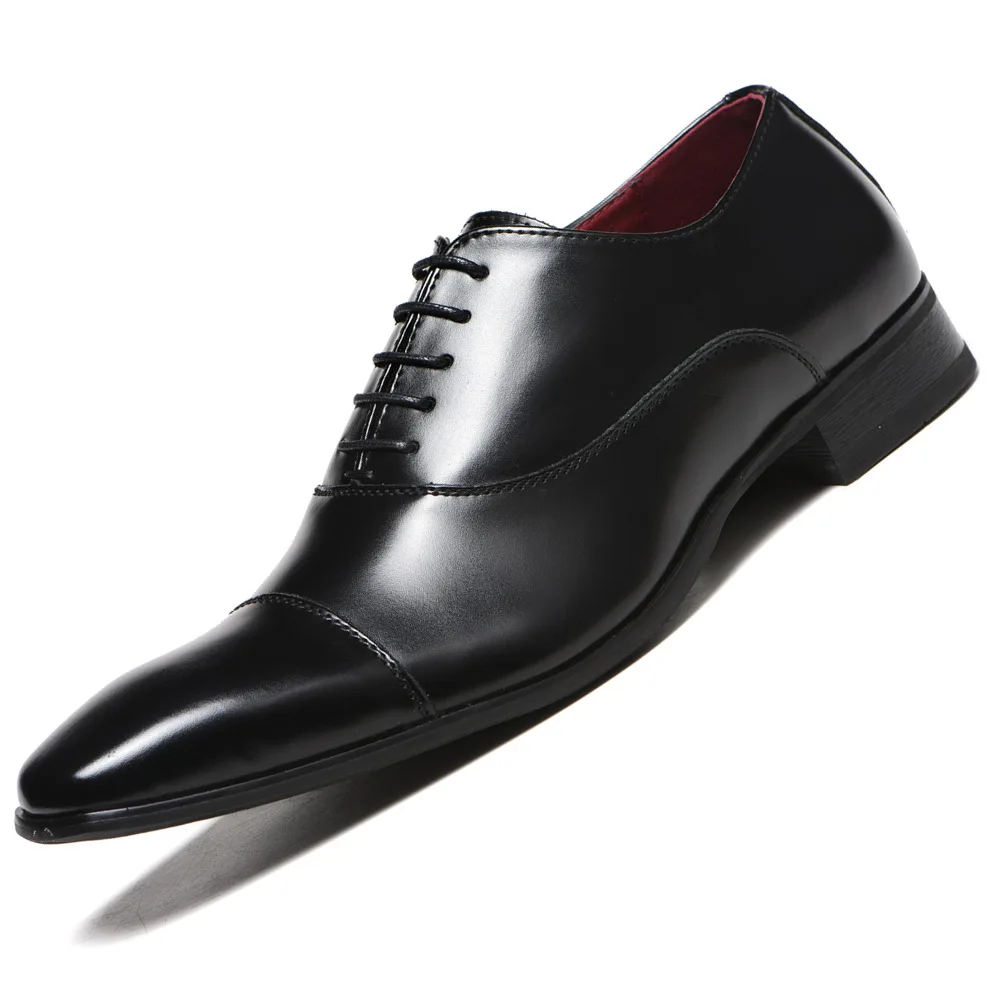Mens Leather Dress Shoes Men Formal Shoes Leather Business Casual Shoes Men Dress Office Luxury Male Breathable Oxfords Size 39-46