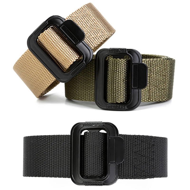 Vintage Men Nylon belts Durable Canvas Casual Fabric Tactical Belt Plastic Buckle Military Webbing Belts Army Jeans Waist Strap