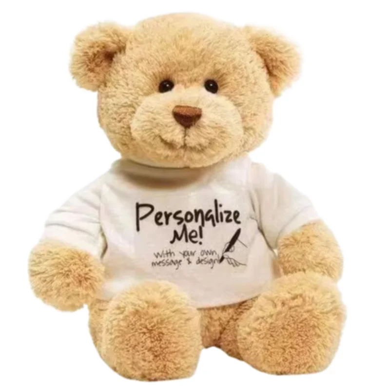 Customizable Teddy Bear with White T-Shirt, 11