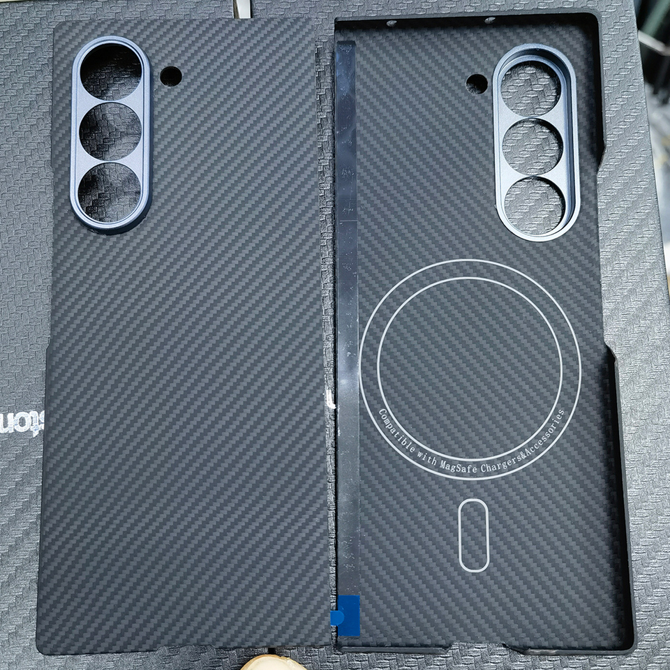 Carbon Fabric Fiber Aramid For Magsafe Case For Samsung Galaxy Z Fold6 Fold 6 Magnetic Wireless Charging Shell