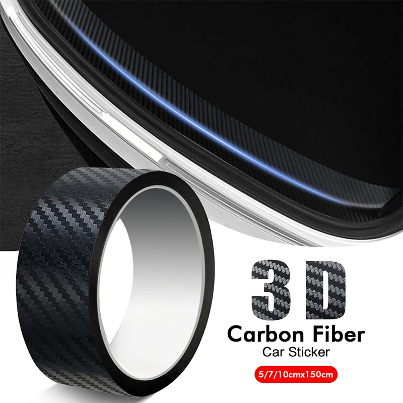 3D Carbon Fiber Car Sticker DIY Paste Strip Rolls Different Sizes Auto Anti Scratch Protector Tape Waterproof Film