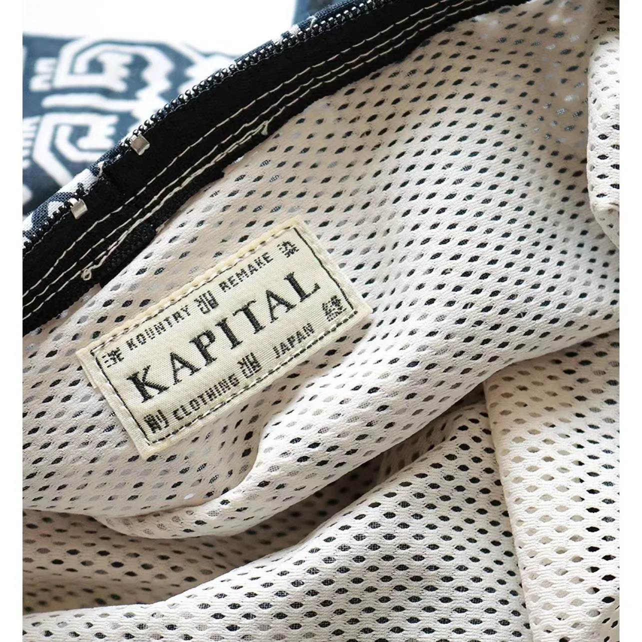 Kapital 빈티지 하이 일본 스타일 컬러 블록 코튼 린넨 허리 가방, 남녀 크로스 바디 패니 팩, 22SS