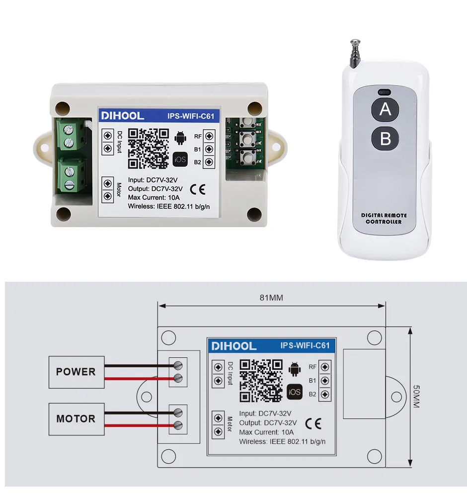 e reverso controler 12v 24v 36v interruptor