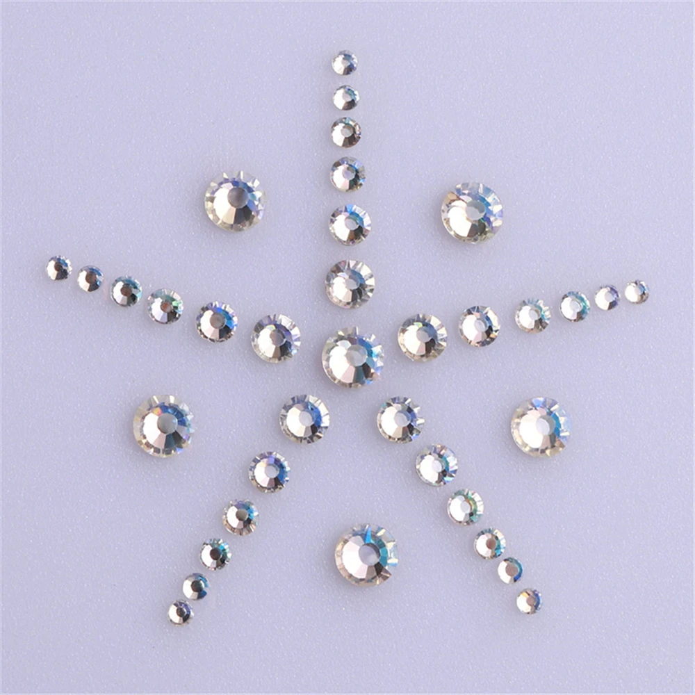 1440 Stück Mix Size SS3-SS20 Glas-Strasssteine mit flacher Rückseite, glitzernd, blaues Mondlicht, Diamant, nicht Hotfix-Strasssteine für Nagelkunst – Detail 5