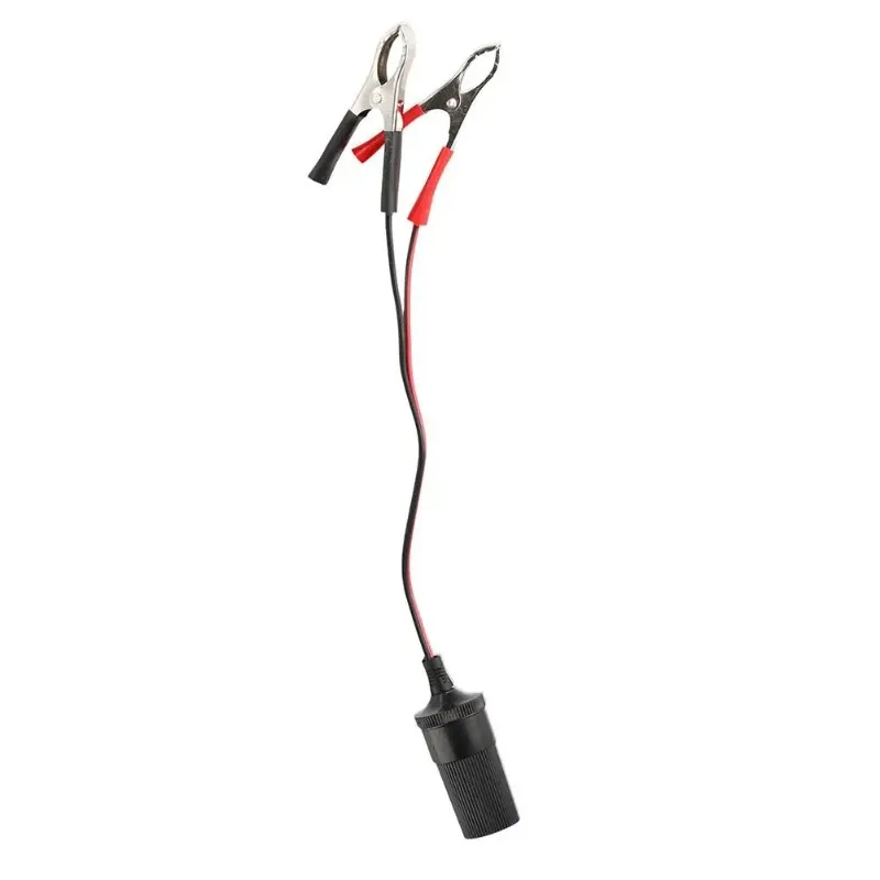 12V 24V Car Cigarette Lighter Socket To Battery Alligator Crocodile Clip Connector Extension Cable Adapter Socket
