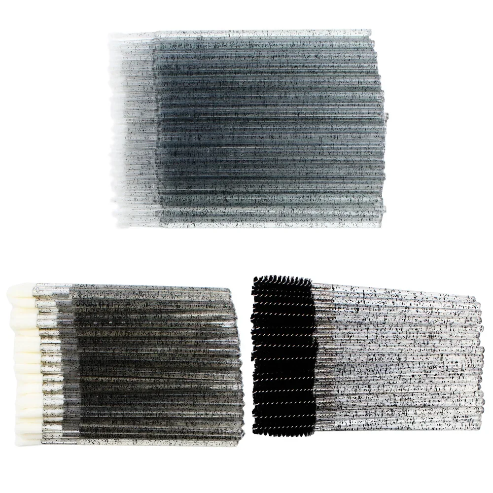 200pcs 일회용 립 세트 마스카라 완드 마이크로 브러쉬 브러쉬 속눈썹 연장 용 브러쉬 애플리케이터 면봉 눈썹 메이크업 도구