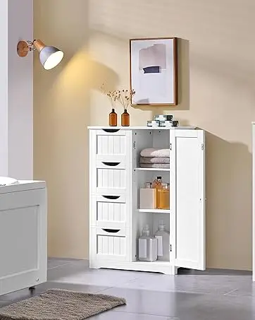 Bathroom floor cabinet modern freestanding storage organizer front view
