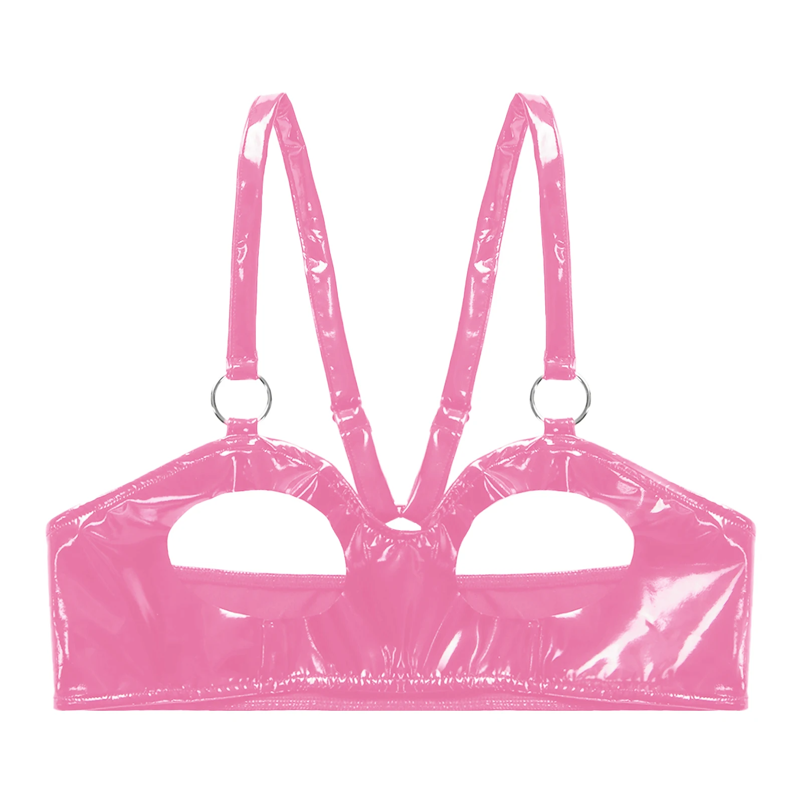 Sexy Open Cup Bra Lingerie for Womens Wet Look Patent Leather Open Nipple Exposed Breasts Bra Exotic Latex Bralette Clubwear women bra,erotic lingerie