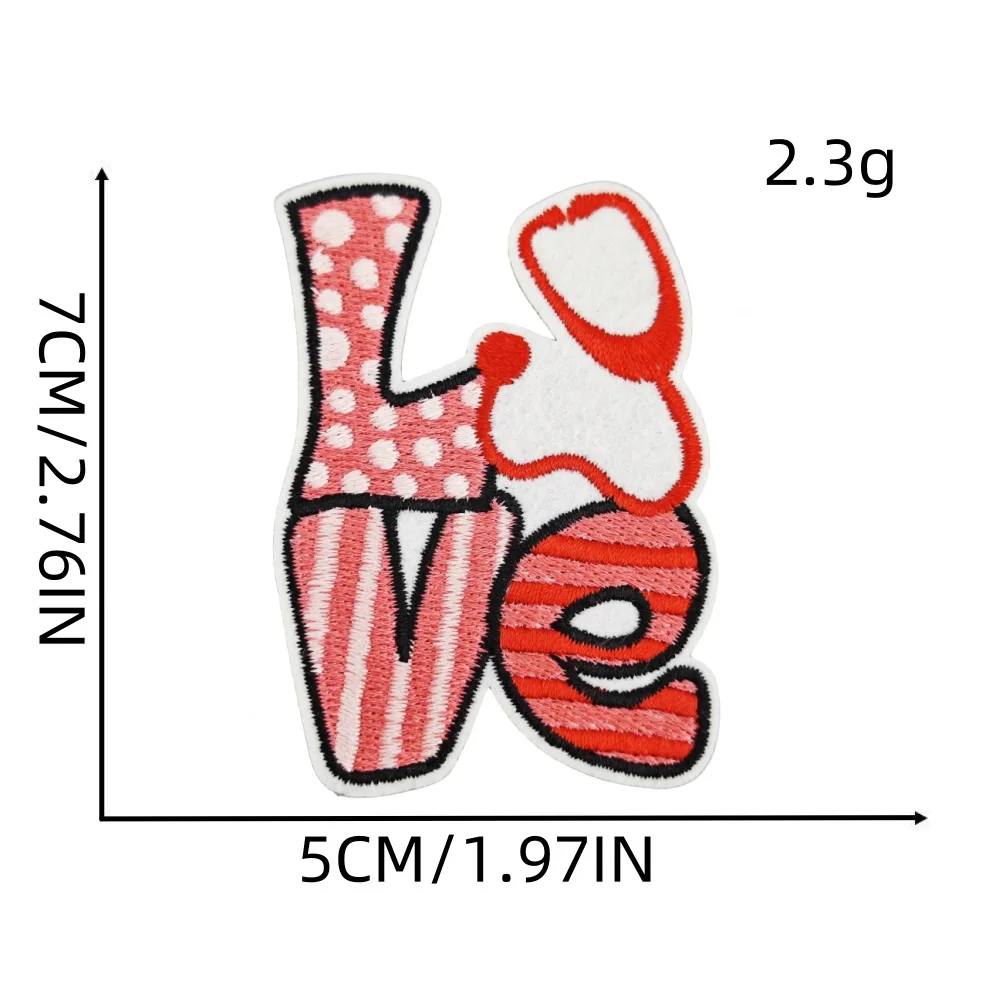 Toppe Termoadesive Per Infermieri - 16 Pezzi Ricamati A Motivo Medico - Regalo Simpatico Per Festa Dell'Infermiere - Foto 9