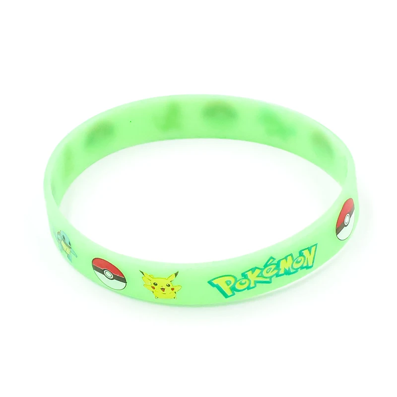 Pokemon Luminous Bracelet Anime Pocket Elf Pikachu Cartoon Silicone Glow In The Dark Wristband Kids Cosplay Accessoires Toys