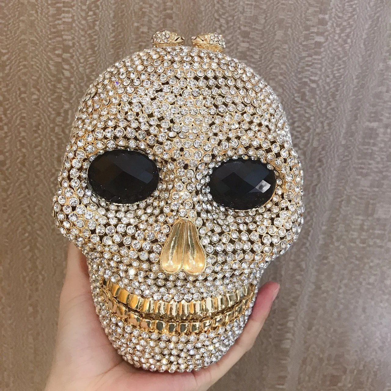 

Skull Diamonds Evening Bag Halloween Metallic Handbags Crystal Shoulder Bag 3D Rhinestone Party Clutch Ladies Bags for Women New